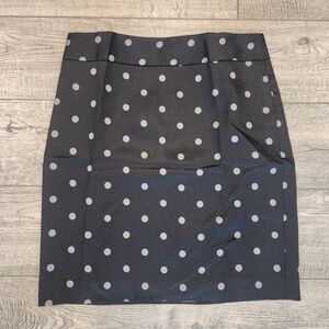Ann Taylor Loft Pencil Skirt Black w/Gray Polka Dot Size Petite 2P NWT